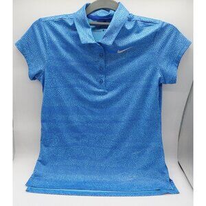 Nike Golf Women's Paramount Blue Size Large Print Polo Dri Fit